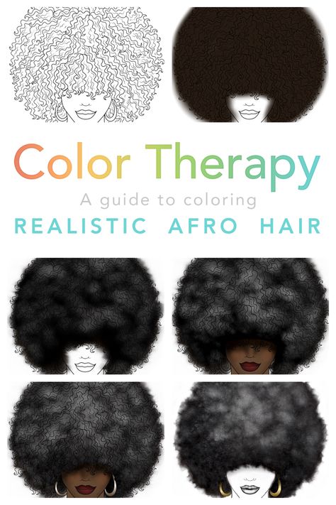 Painting Afro Hair Tutorial, Realistic Afro Drawing, How To Shade Afro Hair, Painting Afro Hair, How To Paint Afro Hair, How To Paint Black Hair, Drawing Afro Hair, How To Draw Afro Hair, Afro Hair Tutorial