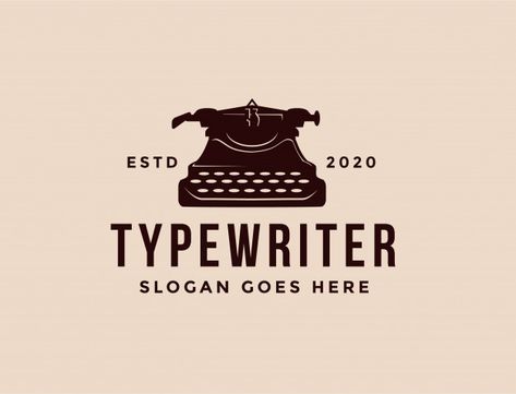 Classic typewriter logo Premium Vector | Premium Vector #Freepik #vector #education #document #machine #old Typewriter Logo Design, Journalism Logo, Typewriter Logo, Typewriter Graphic Design, Vintage Type Writer, Type Writer Vintage, Author Logo, Curriculum Vitae Design, Personal Branding Logo Design