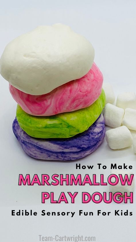 Easy Diy Playdough, Marshmallow Playdough, Kids Sensory Activities, Diy Playdough, Tactile Sensory, Easy Toddler Activities, Sensory Crafts, Sensory Activities Toddlers, Baby Play Activities