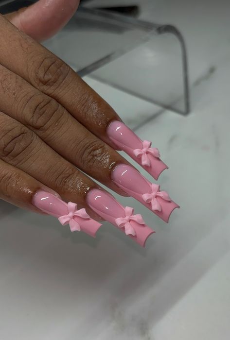 Bday Nails Square, Pink Nail Wallpaper, Ballerina Design Nails, Acrylic Simple Nails, Nail Desk Aesthetic, Middle Nails Ideas, Nails For Pink Dress, Cute Nails Long, Pink Nails Birthday