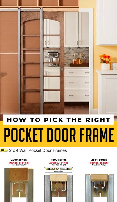 Pocket Doors Diy, How To Install A Pocket Door, Diy Pocket Door, Door Framing, Pocket Door Installation, Space Saving Doors, Pocket Door Frame, Diy Pocket, Sliding Pocket Doors