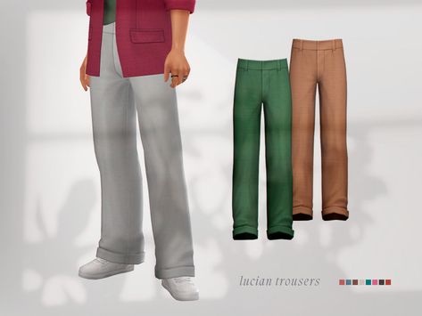 Poppy Outfit, Oversize Trousers, Man Trousers, Eden Dress, Sims 4 Toddler, Rainbow Outfit, Sims4 Clothes, Wide Trousers, Sims 4 Cas