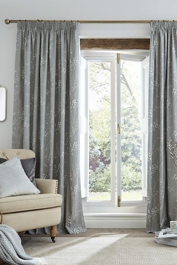 Pencil Pleat Curtains, Pleat Curtains, Eyelet Curtains, Grey Curtains, Pleated Curtains, Pencil Pleat, Cotton Curtains, Lined Curtains, Curtain Designs