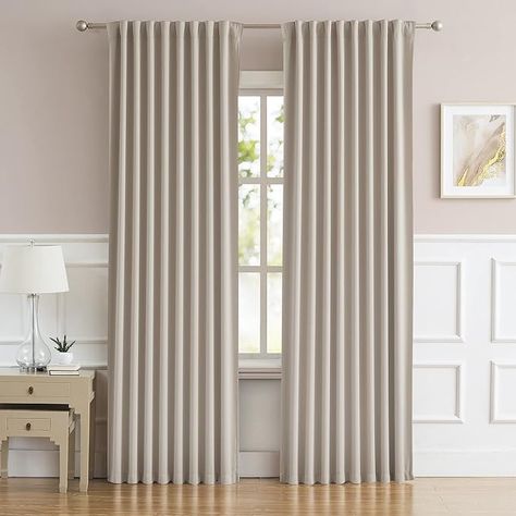 Amazon.com: DUALIFE Warm Taupe Curtain 96 Inches Long for Bedroom/Living Room Thermal Insulated Blackout Back Tab and Rod Pocket Dining Room Curtains Drapes 2 Panels - Taupe Tan,W52 x L96 : Home & Kitchen Taupe Curtains, Baby Room Curtains, Dining Room Curtains, Bedroom Drapes, Warm Taupe, Insulated Curtains, Room Curtains, Drape Panel, Sliding Patio Doors