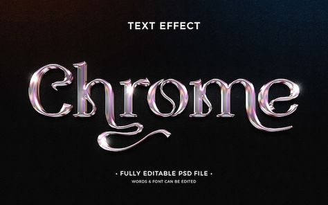 Chrome Typography, Chrome Letters, Chrome Text, Alphabet Typography, Typography Alphabet, Word Fonts, Letters Alphabet, Text Effect, Level 3