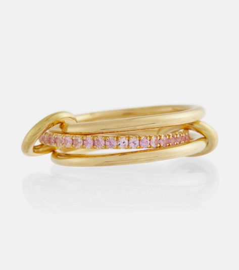 https://www.mytheresa.com/us/en/women/spinelli-kilcollin-18kt-yellow-gold-ring-with-sapphire-gold-p00588100?rrec=true Yellow Ring, Link Ring, Yellow Rings, Linking Rings, Online Shops, Ring Diamond, Yellow Gold Ring, Love Ring, Pink Sapphire