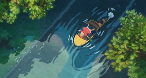 Ponyo Landscape, Ghibli Studio Aesthetic, Studio Ghibli Stills, Stylized Water, Book Of Letters, Ghibli Ponyo, Ocean Kingdom, Ghibli Scenes, Tales From Earthsea