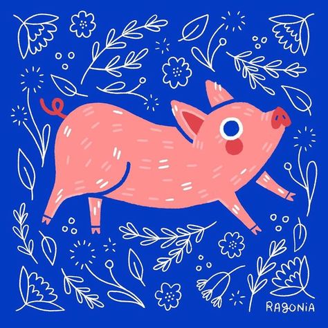 Happy Pig, Pig Drawing, Pig Illustration, Pig Print, Clay Art Projects, Creative Artwork, Cute Disney Wallpaper, Happy Art, Art Journal Inspiration