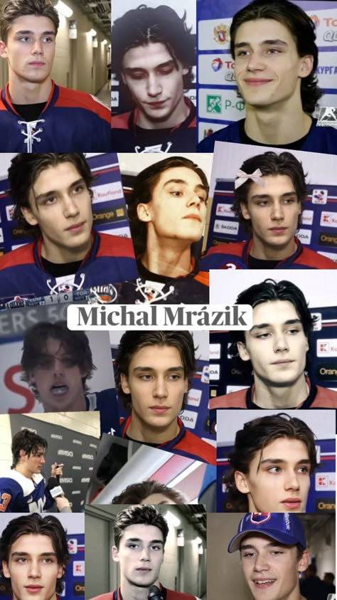 MY NEW OBSESSION 🤭💋 Michael Mrazik, Michal Mrazik, Fiona Core, Nathan Hawkins, Cute Hockey Boys, Mystery Man, Canadian Girls, Hot Hockey Players, Hockey Boys