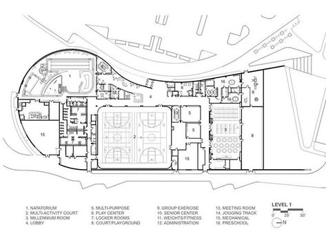 Maryland Heights Community Recreation Center by Cannon Design Church Building Plans, Gym Architecture, Gym Center, Gym Plan, Spa Room Decor, Retail Store Interior Design, Urban Design Plan, Commercial Complex, Architecture Building Design