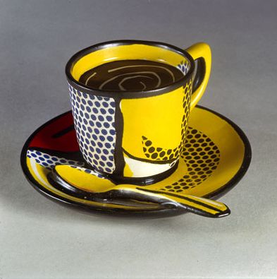 lichtenstein! ceramic sculpture 2, 1965 Roy Lichtenstein Pop Art, Lichtenstein Pop Art, Industrial Paintings, Roy Lichtenstein, Modern Pottery, Pottery Glazes, Tea Bowls, Sculpture Installation, Ceramic Cups