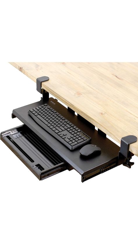 Keyboard Vivo, Keyboard Tray Under Desk, Keyboard Table, Amazon Office, Functional Office, Traditional Desk, Desk Setups, Computer Build, Keyboard Tray