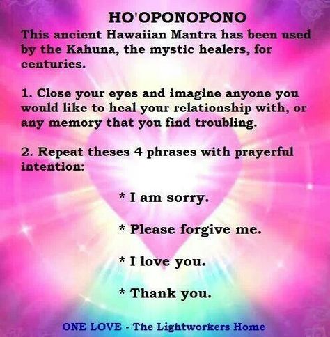 Ho'oponopono Hooponopono Mantra, Ways To Raise Your Vibration, Hare Krishna Mantra, Raise Your Vibration, I Forgive You, Yoga Mantras, Ho Oponopono, New Energy, Forgiving Yourself