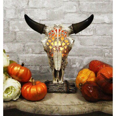 Bison Skull, Steer Skull, Bull Cow, Side Table Decor, Gift Catalog, Bone Art, Skull Painting, Mosaic Artwork, Western Aesthetic