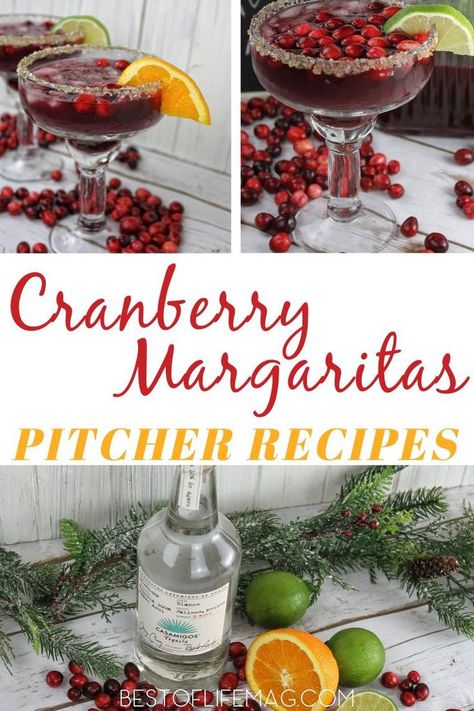 Cocktails Pitcher, Christmas Party Cocktails, Winter Margarita, Cranberry Margarita Recipe, Holiday Party Cocktails, Pitcher Margarita Recipe, Cranberry Margaritas, Holiday Margaritas, 2023 Thanksgiving