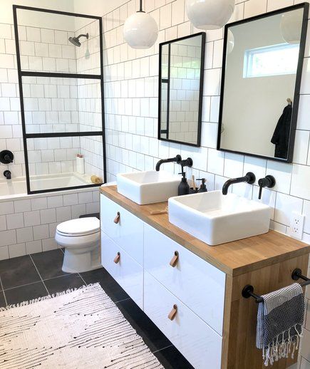 Track Home Bathroom Remodel, Basement Bathroom Double Vanity, Master Small Bathroom, Budget Ensuite Renovation, Teen Barhroom Storage, Renovation Hacks, Cars Decor, Box Aesthetic, 4 Piece Bathroom