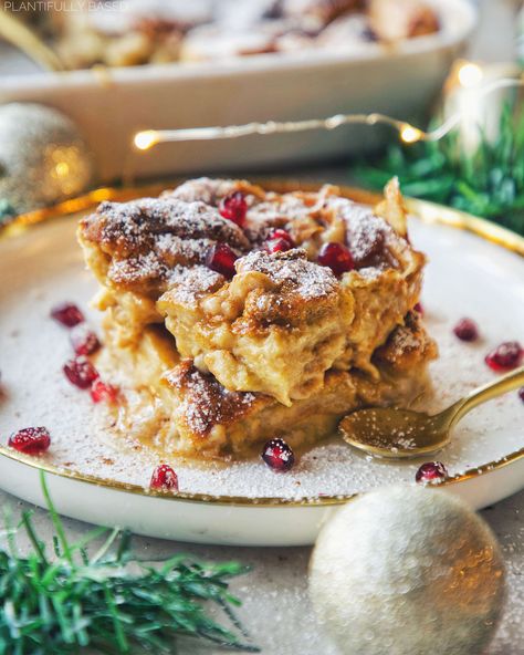 Vegan Eggnog Bread Pudding – Plantifully Based Egg Nog Bread Pudding, Vegan Egg Nog, Vegan Bread Pudding, Eggnog Bread Pudding, Vegan Custard, Traditional Bread Pudding, Classic Bread Pudding, Eggnog Bread, Vegan Eggnog