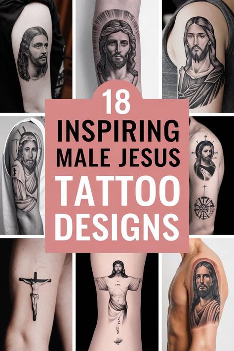 Holy Ink: 18 Remarkable Male Jesus Tattoo Ideas Saint Joseph Tattoo, Jesus Tattoo Ideas, Jesus Tattoo Sleeve, Biblical Scenes, Cross With Jesus, Jesus Tattoo Design, Jesus Crown, Scene Tattoo, Garden Of Gethsemane