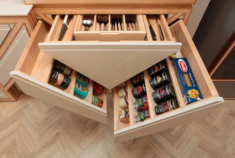 The humble kitchen cabinet, as reinvented by an award-winning architect - Country Life Unusual Kitchens, Spices Storage, Humble Kitchen, Art Deco Kitchen, Cosy Kitchen, Kitchen Design Color, Victorian Kitchen, Conservatory Dining Room, Spice Storage