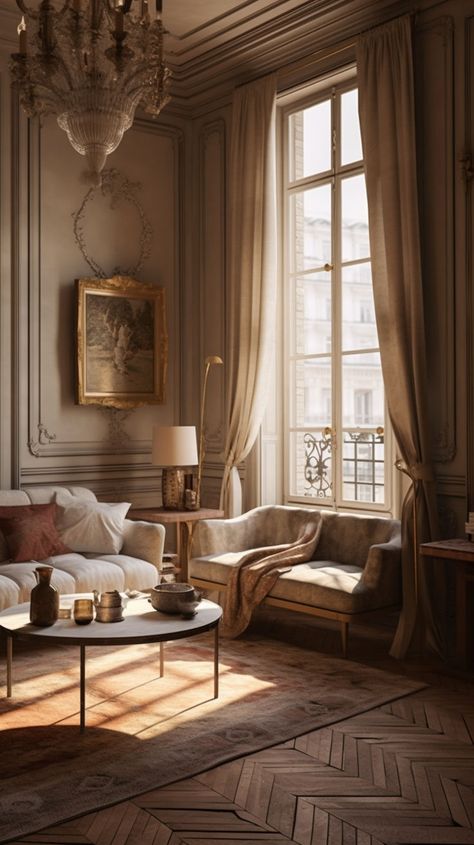 parisian interior design French Hallway Decor, Modern French Chateau Interiors, Parisian Chic Style Home, French Classic Interior, Parisian Chic Apartment, Modern Classical Interior, Parisian Interior Design, Sala Vintage, Parisian Interior