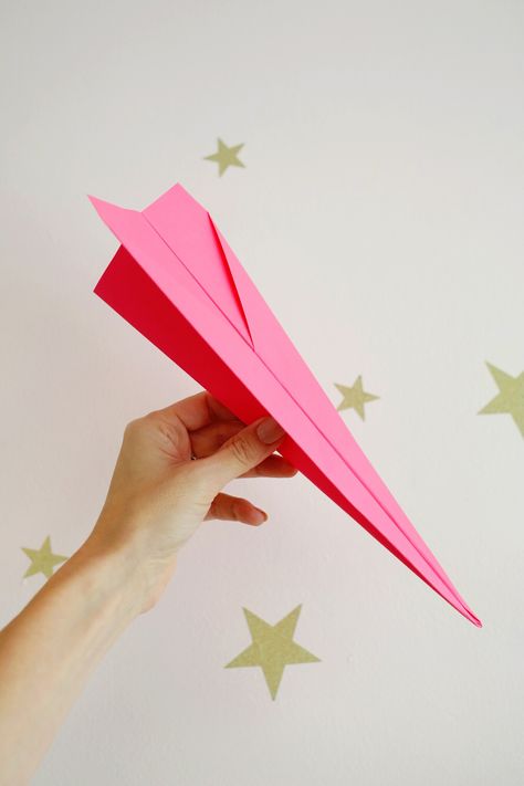 Paper Airplane Instructions - Childhood Magic How To Build A Paper Airplane, How To Fold A Paper Airplane, Paper Airplanes How To Make, Paper Airplane Instructions, Paper Airplanes Instructions, Easy Origami Heart, Origami Butterfly Easy, Make A Paper Airplane, Classic Paper