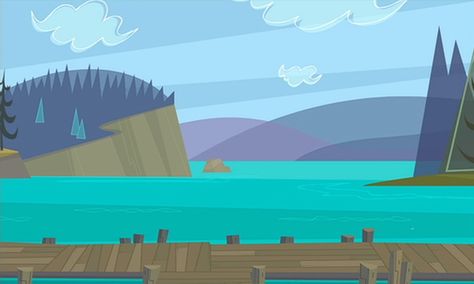 Camp Wawanakwa Scenery - 13 - The Lake Total Drama Island Background, Total Drama Background, Drama Background, Camp Wawanakwa, Dr Visuals, Scene Background, Drama Total, Drama Island, Total Drama Island