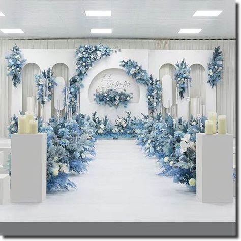 [AffiliateLink] 49 Impressive Wedding Backdrop Reception Ideas You Never Thought Of Right Now #weddingbackdropreception Wedding Decor Background, Moon Wedding Decorations, Wedding Backdrop Design Simple, Dekorasi Wedding Simple, Simple Backdrop Wedding, Blue Backdrop Ideas, Stage Wedding Decorations, Standing Flower Wedding, Wedding Backdrop Blue