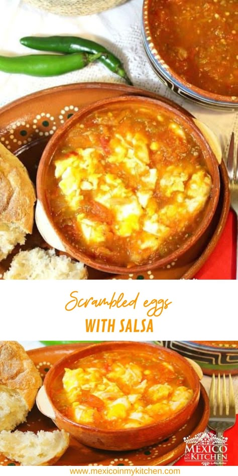 Scrambled Eggs With Salsa, Eggs And Salsa Breakfast, Breakfast Salsa Recipe, Mexican Breakfast Ideas Homemade, Breakfast Salsa, Latina Recipes, Eggs With Salsa, Eggs And Salsa, Salsa Eggs