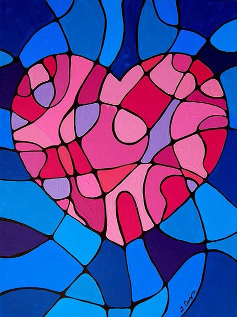 Pink Heart Painting, Heart Art Projects, Valentine Art Projects, Mosaic Heart, Valentine's Ideas, Heart Wall Art, Heart Painting, Valentines Art, Elementary Art Projects