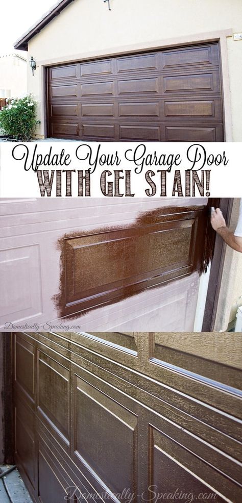 Garage Door Update, Door Update, Faux Wood Paint, Metal Garage Doors, Door Makeover Diy, Kitchen 2020, Home Improvement Tv Show, Garage Door Makeover, Wood Garage Doors