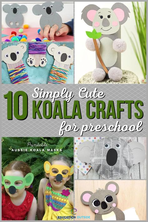 Koala Party Ideas, Koala Crafts For Preschoolers, Koala Birthday Party, Koala Activities For Preschool, Koala Craft For Kids, Koala Craft Preschool, Koala Diy Crafts, Koala Valentines Boxes, Koala Crafts