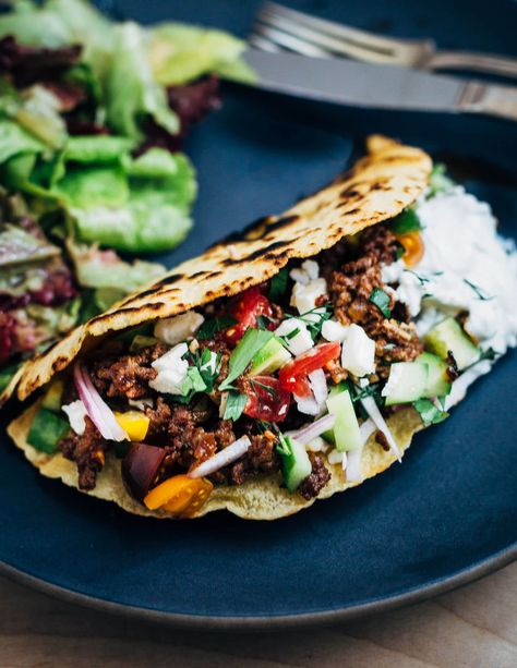 Baked Lamb Recipes, Lamb Tacos Recipes, Greek Tacos, Lamb Tacos, Lamb Taco, Hearty Dinner Recipes, Sugar Recipes, Delicious Family Meals, Simple Dinner