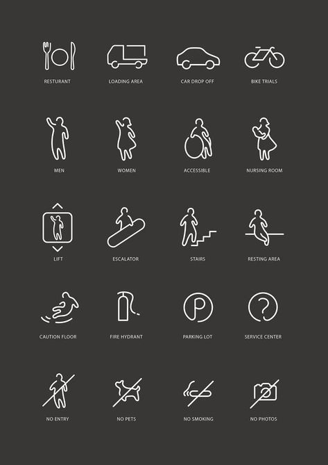 Wc Icon, Pictogram Design, Wayfinding Signs, Directional Signage, Retail Signage, Navigation Design, Sign System, Wayfinding Design, Wayfinding System