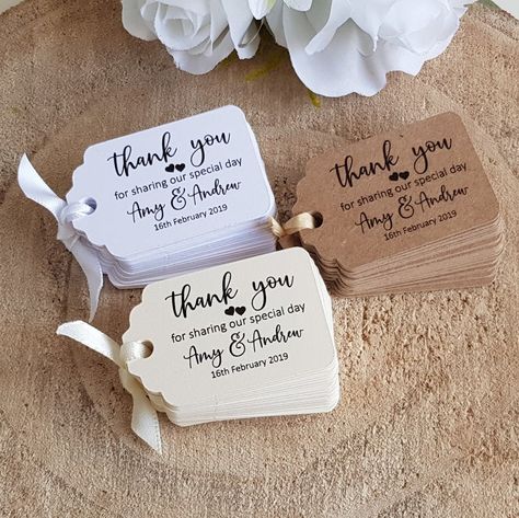 Personalised Wedding Favour Tags Thank you for sharing our | Etsy Personalized Wedding Favor Tags, Wedding Favour Tags, Souvenir Wedding, Honey Wedding Favors, Wedding Favours Thank You, Favour Tags, Creative Wedding Favors, Inexpensive Wedding Favors, Elegant Wedding Favors