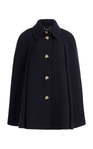 Chloé Fashion Collections For Women | Moda Operandi Cape Coat Outfit, Preppy Chic Outfits, Chloe Fashion, Dressy Hats, Wool Cape Coat, Smart Casual Women, Wool Cape, Professional Wardrobe, Cape Coat