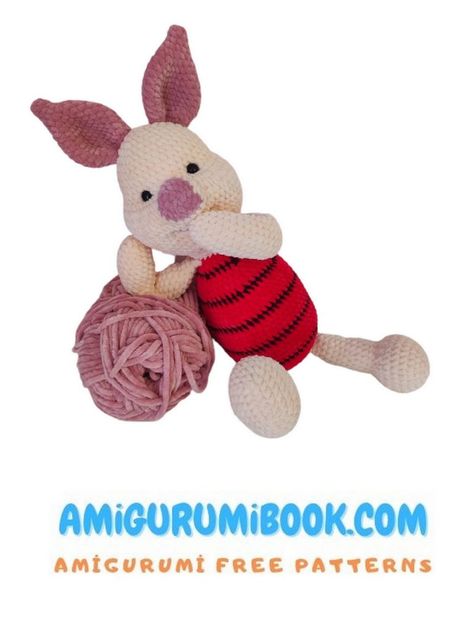 Velvet Piglet Amigurumi Free Pattern - Amigurumibook.com Crochet Piglet, Disney Crochet Patterns, Free Amigurumi Crochet Patterns, Easy Crochet Animals, Crochet Dolls Free Patterns, Winnie The Pooh Friends, Free Amigurumi Patterns, How To Start Knitting, Amigurumi Free