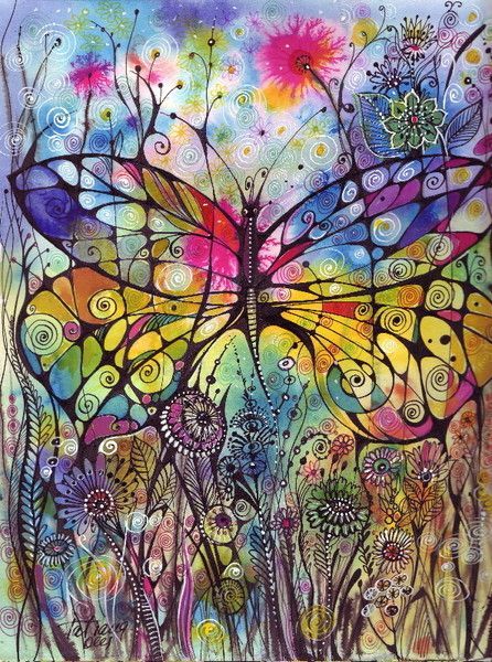 Neurographic Art Butterfly, Neurographic Art Flowers, Watercolour Butterfly, Neurographic Art, Zentangle Artwork, Tangle Art, Art Journal Techniques, Intuitive Art, Alcohol Ink Painting