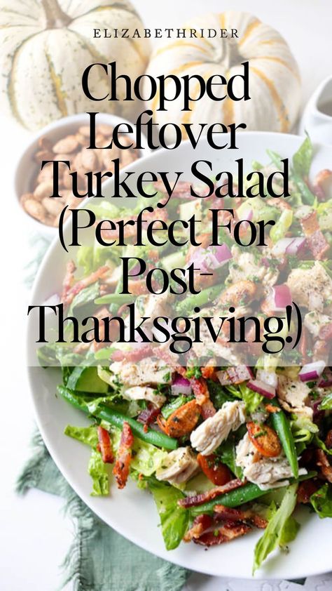 Chopped Leftover Turkey Salad is the perfect way to repurpose the best parts of your Thanksgiving feast.Okay, if I’m being honest, my favorite part of Thanksgiving is probably the cornbread. But let’s face it, “leftover cornbread salad” doesn’t have quite the same ring to it.As much as I LOVE Thanksgiving (seriously, who doesn’t?) the next few days are always a struggle.#ChoppedTurkeySalad #PostThanksgivingTurkeySalad #EasyTurkeySalad #HealthyLeftoverTurkey Leftover Turkey Salad Recipes, Turkey Salad Recipe Leftover, Leftover Turkey Salad, Leftover Green Beans, Turkey Salad Recipe, Quick Turkey, Turkey Chops, Leftover Cornbread, Cornbread Salad