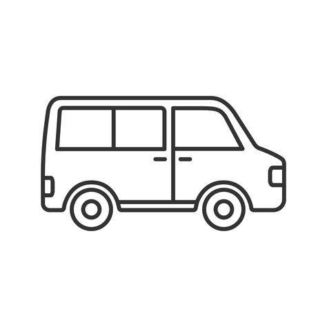 Van Clipart, Car Line Art, Honda Van, Simple Car Drawing, Van Drawing, Car Drawing Easy, Car Outline, Outline Pictures, Line Images