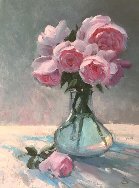 DPW What's New - Affordable Original Fine Art and Artist Websites Claude Monet Art, Animal Portraits Art, Pink Painting, Canvas Drawings, Pretty Drawings, Hyperrealism, Flower Canvas, Flower Art Painting, Rose Painting