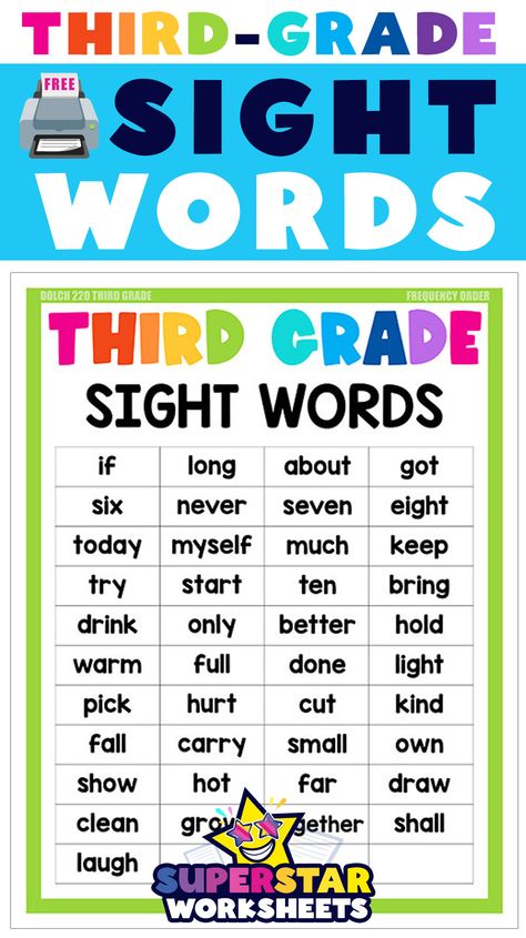 Free third-grade sight word printables, activities, flashcards, charts, games, and so much more! Third Graders need repetition when learning to read sight words. These activities support that! #worksheets #printables #sightwords #games #activities #free #worksheets Third Grade Words, Third Grade Sight Words Printable, Third Grade Activities Free Printable, Sight Word Activities 2nd, Teacher Tiktok, Sight Word Printables, Third Grade Spelling, 3rd Grade Spelling Words, Third Grade Homeschool