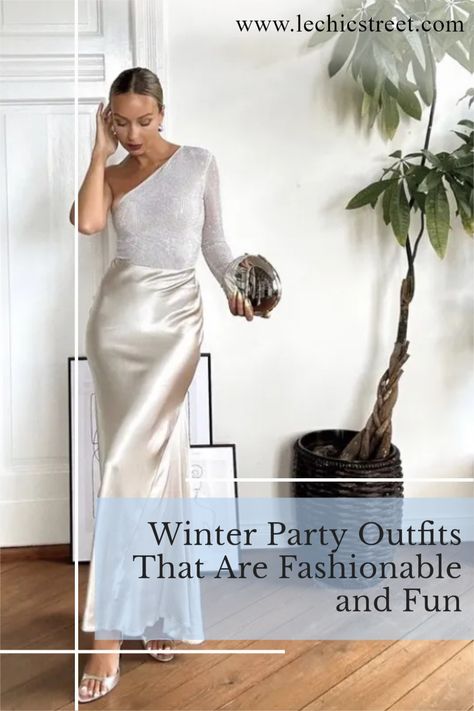 Winter Party Outfits That Are Fashionable and Fun. Looking for a winter party outfits for the holiday season. There are plenty of party outfit inspo to give you that winter aesthetic for a winter party outfit night. These party outfits are chic and the perfect winter look for any holiday party. Choose from party dresses or other party outfits to give inspo. #partyoutfit #partydresses #partyoutfits #winterpartyoutfit #winterpartyoutfits #winterlook #winteroutfitideas New Years Dinner Outfit, Winter Cocktail Party Outfit, Winter Engagement Party Outfit, Semi Formal Outfits For Women Parties, Formal Outfits For Women Parties, Winter Party Outfits, Winter Party Outfit Night, Classy Party Outfit, Outdoor Party Outfits