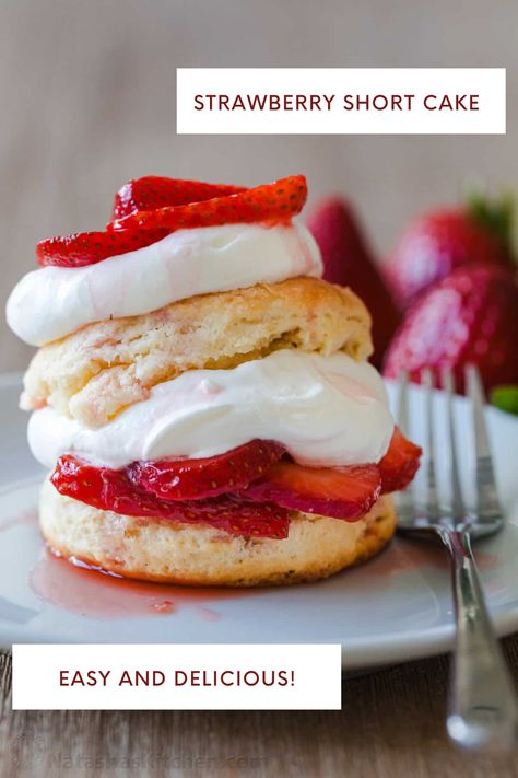 You’ll love this classic, easy Strawberry Shortcake Recipe. The homemade shortcake biscuits are impressively soft and layered with juicy strawberries and whipped cream.

We love strawberry recipes that use plenty of strawberries, like our No-Bake Strawberry Cheesecake, and this crowd-pleasing Strawberry Pretzel Salad. Strawberry shortcakes are one of the most iconic strawberry desserts, and it does not disappoint. Pretzel Salad Strawberry, Homemade Shortcake, Shortcake Recipe Easy, Easy Strawberry Shortcake Recipe, Strawberry Shortcake Recipe Easy, Classic Strawberry Shortcake, Salad Strawberry, Cream Desserts Recipes, Perfect Whipped Cream