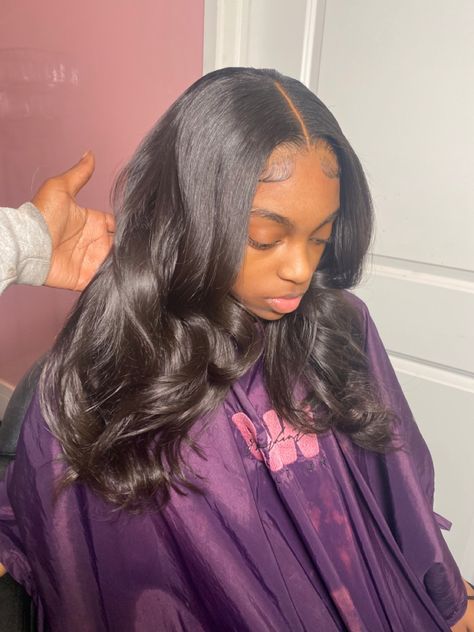 Sewin Hairstyles With Closure, Sew In Kids Hairstyles, Sew Im With Closure Weave, Sew In Hairstyles With Leave Out Natural, Curly Sew Ins With Leave Out Hair, Kid Friendly Sew In, Sew In For Teens, Sew In Traditional, Leave Outs Sew In