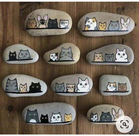 Påskeaktiviteter For Barn, Painted Stones Ideas, Diy Rock Art, Painted Rock Animals, Stone Art Painting, Knitting Aesthetic, Rock And Pebbles, Painted Rocks Craft, Painted Rocks Diy