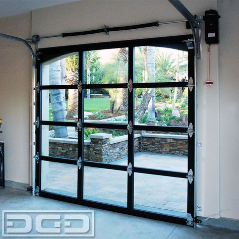 Full-View Glass & Metal Garage Doors for a Spanish Residence in La Habra Heights - Eclectic - Orange County - by Dynamic Garage Door Clear Garage Doors, Metal Garage Doors, Glass Garage, Garage To Living Space, Modern Garage Doors, Garage Door Styles, Metal Garage, Glass Garage Door, Garage Studio