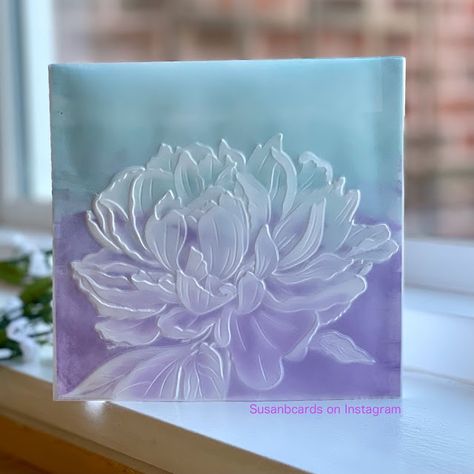 Peony Sunshine embossing folder by Altenew Embossing Machines Best, Altenew Embossing Folders Cards, Altenew 3d Embossing Folder Cards, Embossing Folder Cards, Cuttlebug Cards, Stamping Techniques Card Tutorials, Folder Ideas, Gelli Plate Art, Altenew Cards