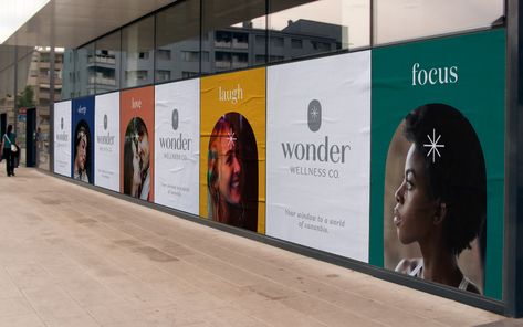 Wonder Wellness Co. on Behance Hoarding Design, Real Estate Banner, Window Brands, Love Wellness, Banner Design Inspiration, Logo Identity, Billboard Design, New Experiences, Outdoor Banners