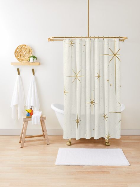 "Gold Art Deco Stars Sparkle Pattern Astrology Astronomical Vintage Style White Background" Shower Curtain for Sale by Ejaaz | Redbubble Trendy Shower Curtain, Art Deco Curtains, Curtains Style, Curtain Inspiration, Gold Shower Curtain, Cute Shower Curtains, Curtain Styles, Modern Shower Curtains, Rustic Curtains