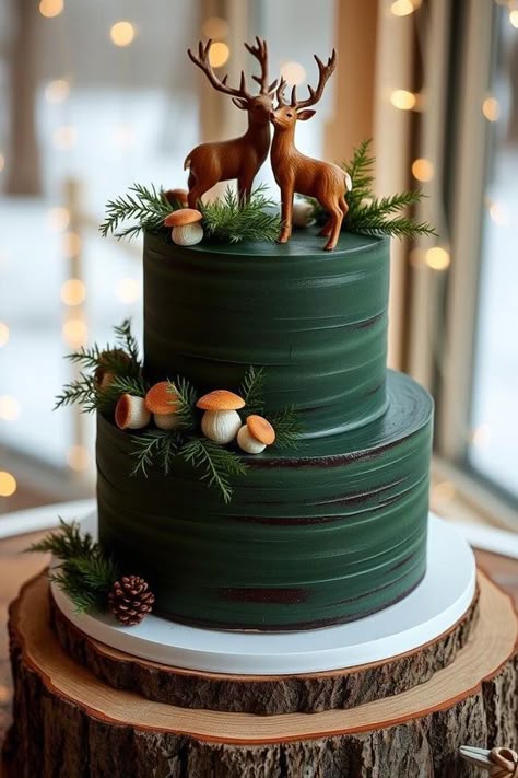 Woodland Enchantment, wedding cake, wedding cake trends, wedding cake inspiration Winter Forest Cake, Wedding Cake Nature Theme, Enchantment Wedding, Forest Theme Wedding Cake, Enchanted Forest Wedding Cake, Wedding Cake Nature, Wedding Cake Forest, Wedding Cake Marble, Cake Nature